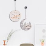 Ramadan Circle Moon Wood Piece Wall Decor Wall Hanging Modern Simple Home Decor Wall Decor - Image 4
